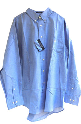ULTRACLUB WRINKLE RESISTANT MEN'S SUMMER SHIRTS BLUE LG