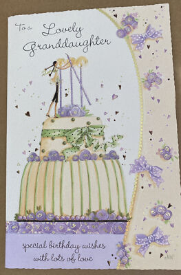 Large Premium Greeting Card~ Birthday Wishes - To A Lovely Granddaughter