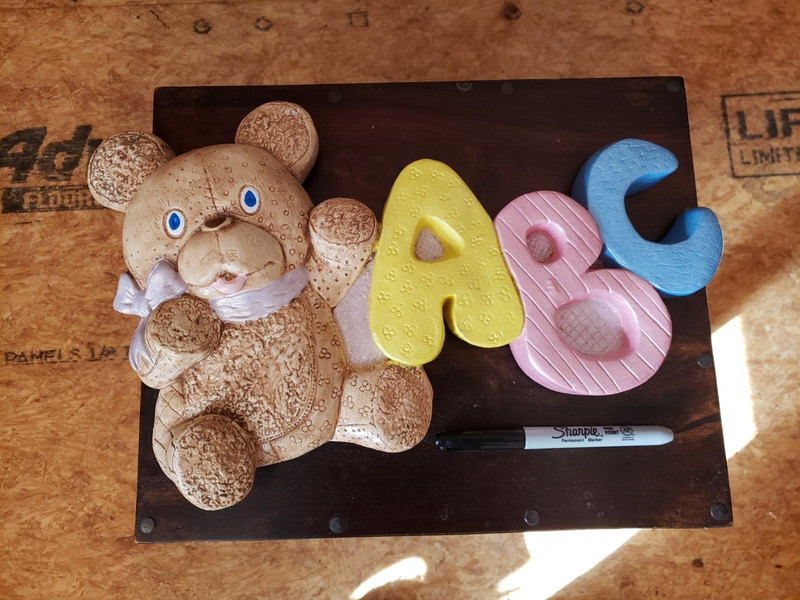 Vintage ABC nursery wall hanging