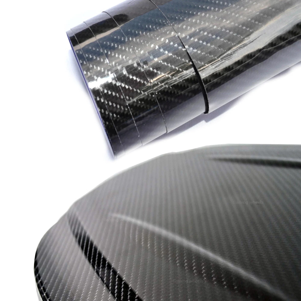 Hoja envolvente de vinilo de fibra de carbono 3D 4D 5D autoadhesiva negra pegatina sin burbujas