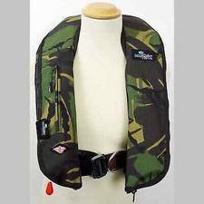 Inflatable Auto 150N Harness & D-Ring Life Jacket with Green Camo Cover