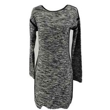 Athleta Women's Sweater Knit Tunic Dress Black Multi Long Sleeves Size XS