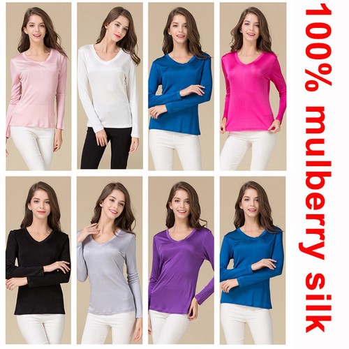 V Neck T-Shirt Undershirt Long Sleeve 
