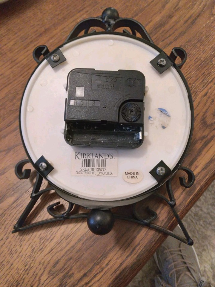 Kirkland's Black Tabletop Battery Operated Clock (tested) eBay