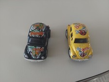 VINTAGE LOT OF TWO VOLKSWAGON BETTLE TOY CARS BUTTERFLY AND BEETLE