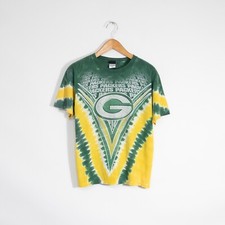 Vintage Green Bay Packers Tie Dye T Shirt Medium - Distressed Faded NFL Football