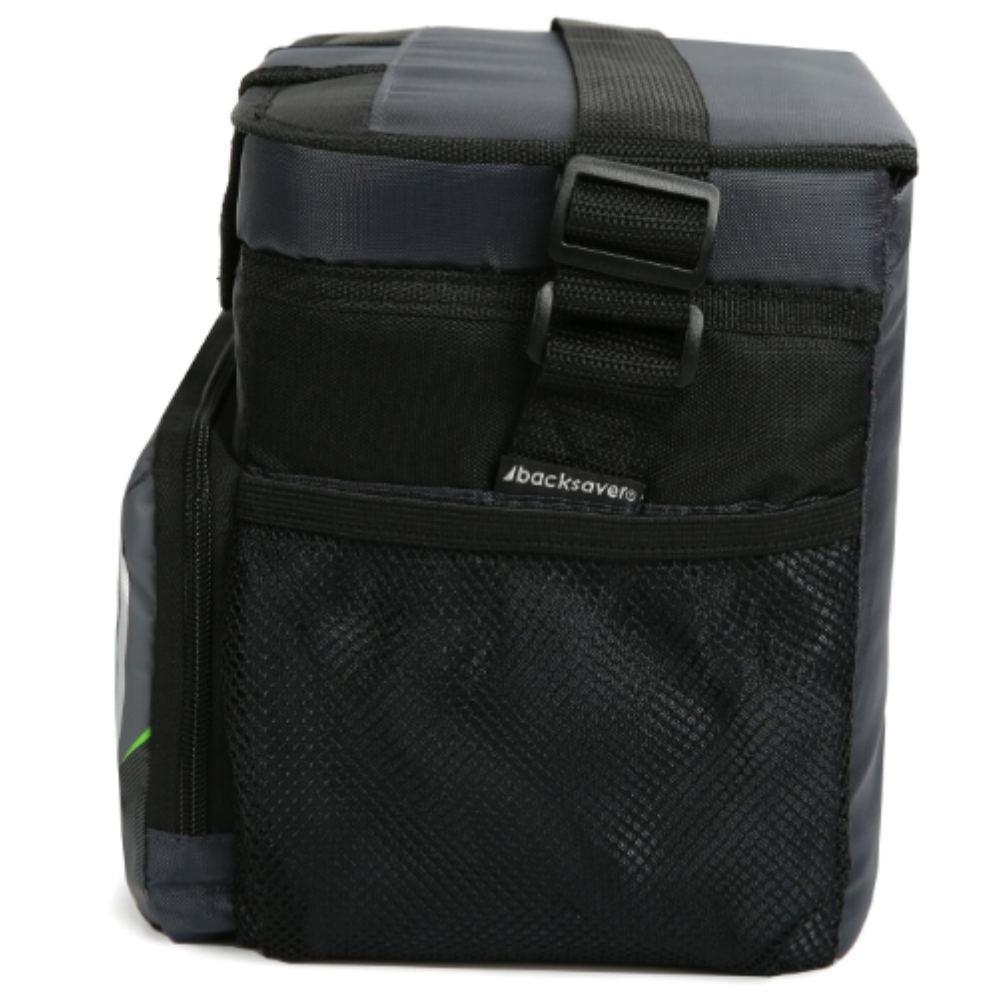 Lunch Box 9 Can Zipperless Soft Sided Cooler with Hard Liner Grey and Green eBay