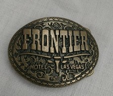 Vintage 80's Las Vegas "Frontier" Hotel Casino Belt Buckle Country Classic Rare 