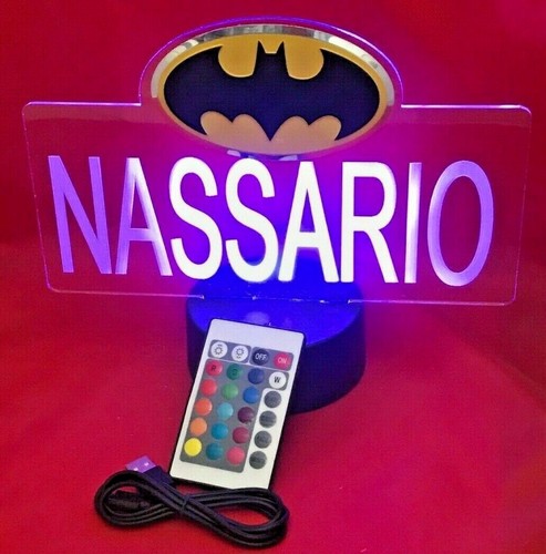 Batman Light Up Night Light Superbohater Spersonalizowana lampa stołowa Bat Man Pilot LED - Zdjęcie 10 z 12