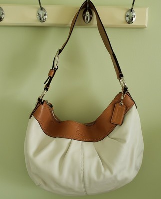 cream color coach purse