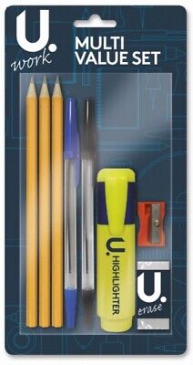P2901 Back To School College Student Stationery Set 8 Pack MULTI VALUE SET