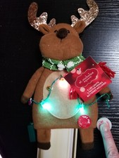St Nicholas Square Wine Bottle Cover Reindeer Light up New