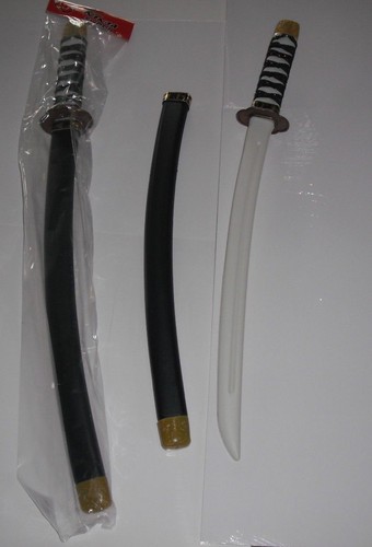 TWO X SAMURAI NINJA BLACK SWORDS.KIDS PLAY TOY GIFT ,FANCY DRESS.2 x swords - Picture 3 of 4