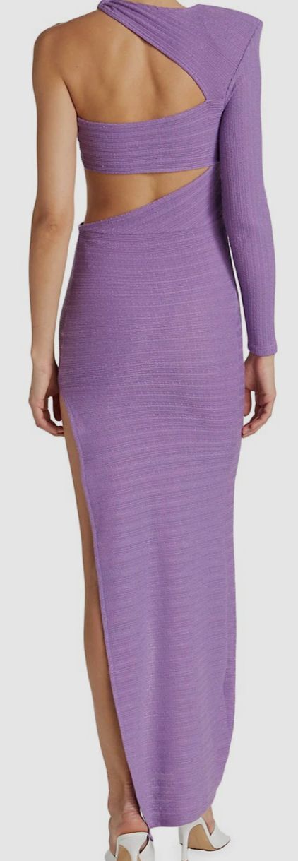 $650 Bronx And Banco Women's Purple Amara Cut Out One-Sleeve Knit Dress Size M image 5