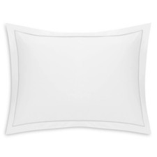 165 MATOUK BERGAMO PERCALE 500TC 1 STANDARD SHAM WHITE SILVER EMBROIDERY ITALY