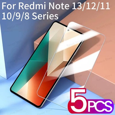 5PCS Tempered Glass for Redmi Note 13 Pro 12 11 Pro 11S Note 8 9 10 Pro 5G 4G Pr