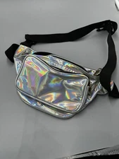 Geestock Holographic Fanny Pack PU Leather 3 Compartment Women’s Bag