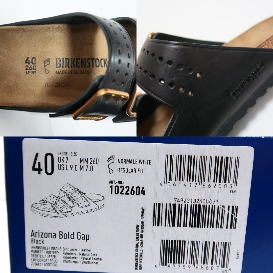 【未使用品】BIRKENSTOCK　ARIZONA Bold Gap BIRKENSTOCK ARIZONA BOLD GAP Sandals Black Regular Size 40