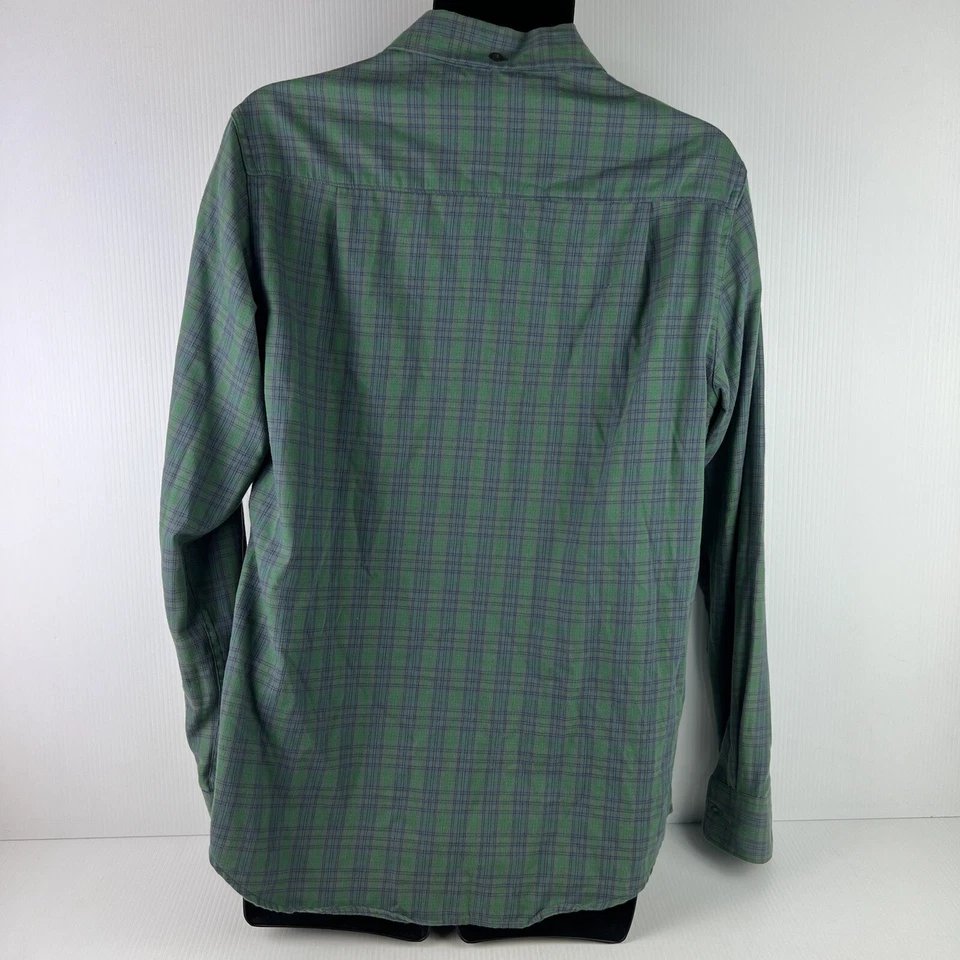 Nike Dri-Fit Long Sleeved Button Up Check Shirt Mens M Green/Blue 522612-055 - Image 2 of 4