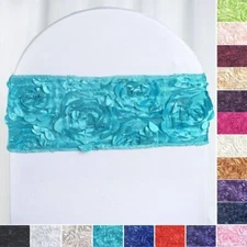 75 Satin Rosettes Stretchable Spandex Chair Sashes Party Wedding Decorations