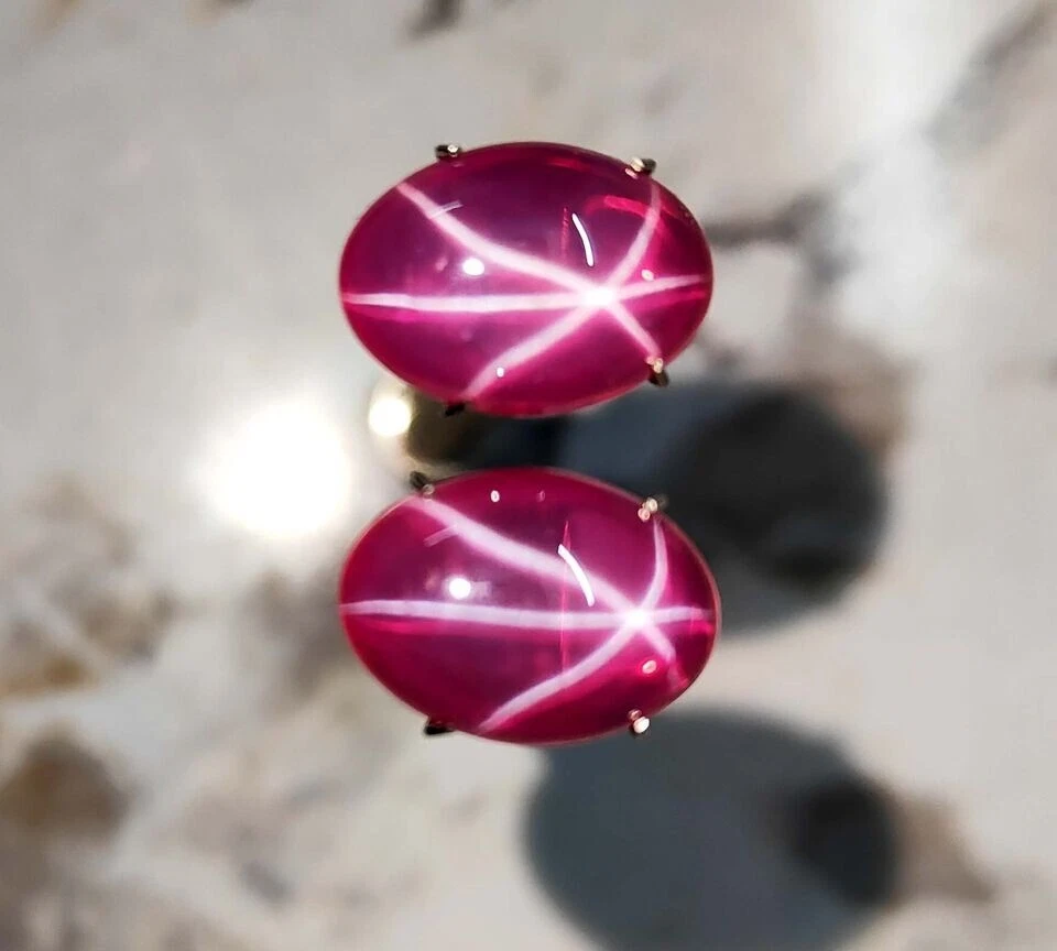 6 Rays RED Star Ruby Pair 10 Ct NATURAL Oval Cut IGL CERTIFIED Loose Gemstone DD - Image 3 of 4