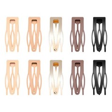 10 Pcs Double Grip Hair Clips, Sightor Metal Black, Brown, Beige, Khaki, Gold