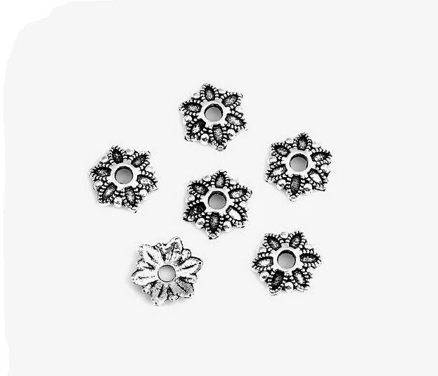 Flower Antiqued 8 - 8.9 mm Size Jewelry Making Beads