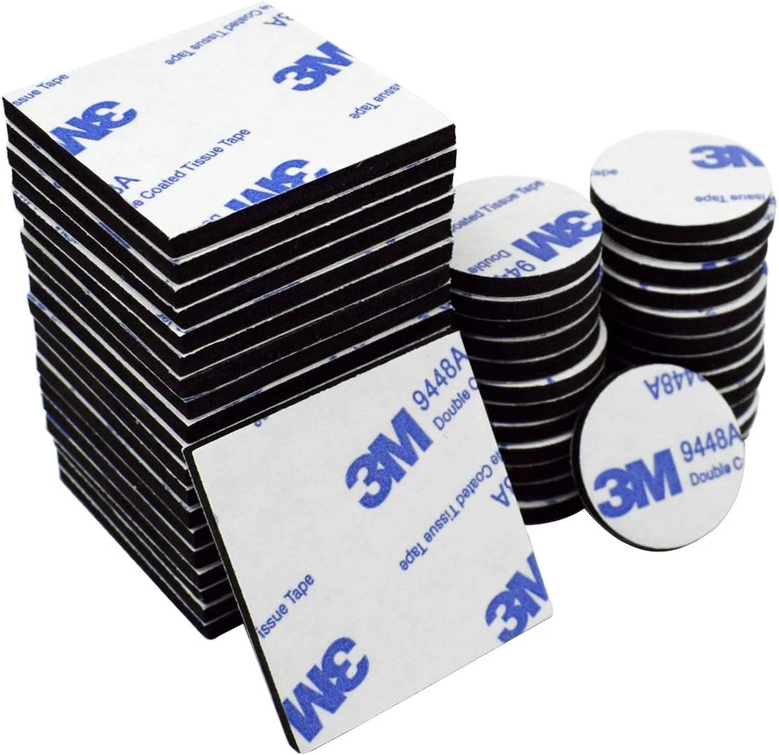 Double Sided Sticky Pads Black 50 Pcs Adhesive Foam Pads Mounting