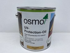 OSMO UV-Protection Oil 410 Clear Satin 2.5L New Exterior Timber Wood Finish 2.5l