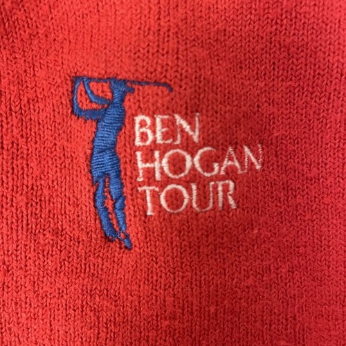 Vtg 80's Ben HOGAN Tour Red Knoxville Open Golf TOURNAMENT STAFF V Neck Sweater - Picture 5 of 10