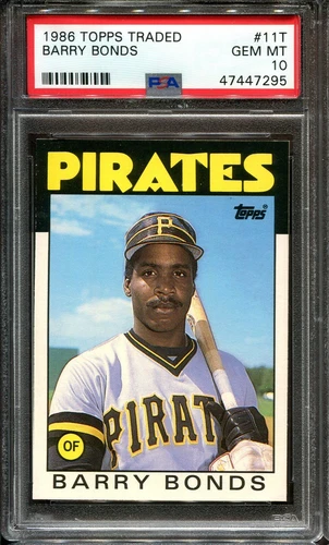 1986 Topps Traded #11T Barry Bonds RC PSA 10 Centered Pittsburg Pirates