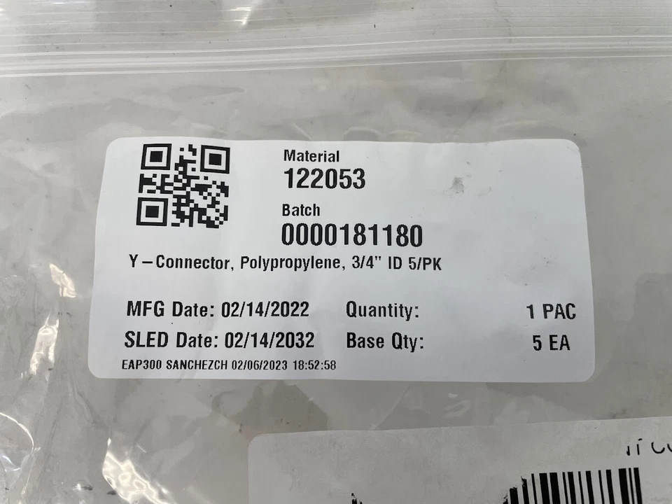 Brand New 5 PK Masterflex Fitting Polypropylene Y-Connector Hose Barb Union 3/4" - Image 2 of 2