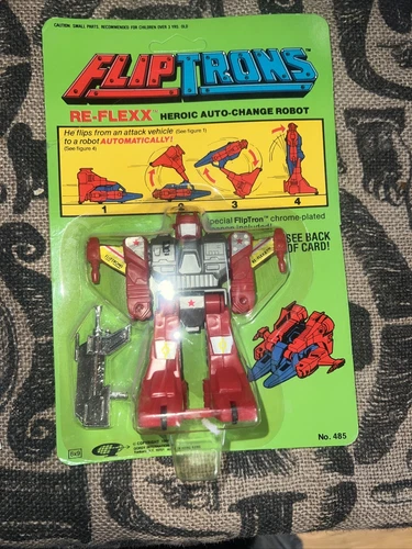 FLIPTRONS JUMPSTARTERS STYLE RE-FLEXX On Card VINTAGE Toy ORIGINAL 80s