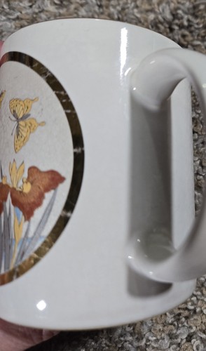 Vintage Art Of Chokin Japenese Butterfly Flower Gilded Gold - Picture 4 of 15