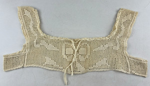Antique Handmade Cream Crochet Lace Yoke w/  Tie Closure ~ Period Clothing