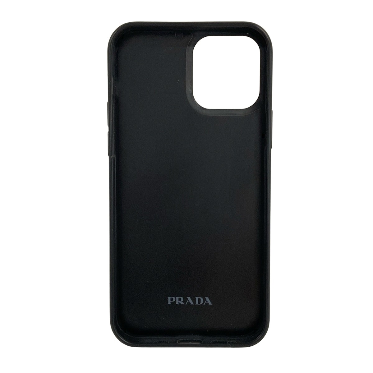 PRADA - 1ZH133 Black Leather Rubber Accessory Case | eBay