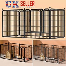 Foldable Metal Exercise Playpen for Dogs Indoor Pet Pen Puppy Pen Dog Fence UK