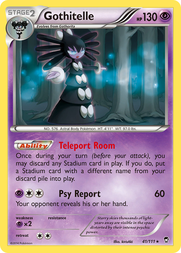 GOTHITELLE 41/111 RARE FURIOUS FISTS POKEMON LIGHTLY PLAYED