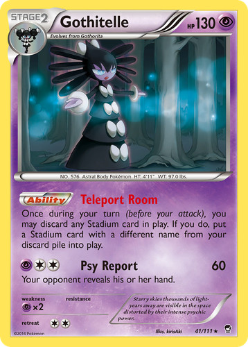 GOTHITELLE 41/111 RARE FURIOUS FISTS POKEMON LIGHTLY PLAYED