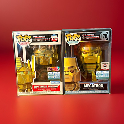 Funko Pop! Transformers Gold LE Optimus Prime #172 & Megatron #176 (2) 9500 each
