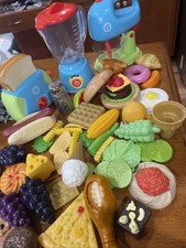 Play Kitchen Mixer Appliance Set Toaster blender Kid play food Toy Set