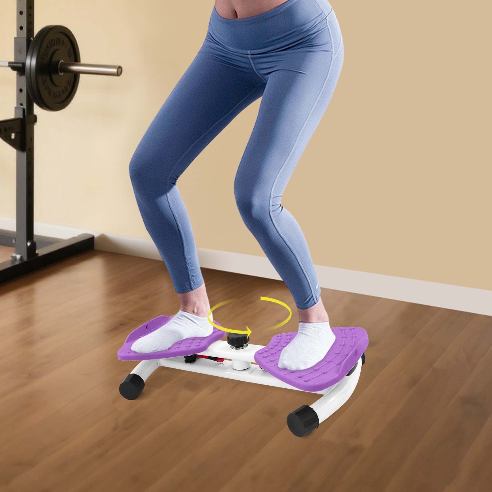 Purple Waist Twister Exercising Foot Balance Board With Elastic Band For Fitness