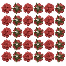 30 Pcs Rose Flower Hair Clips 4 Inch Flower Hair Pins Flower Brooch Red