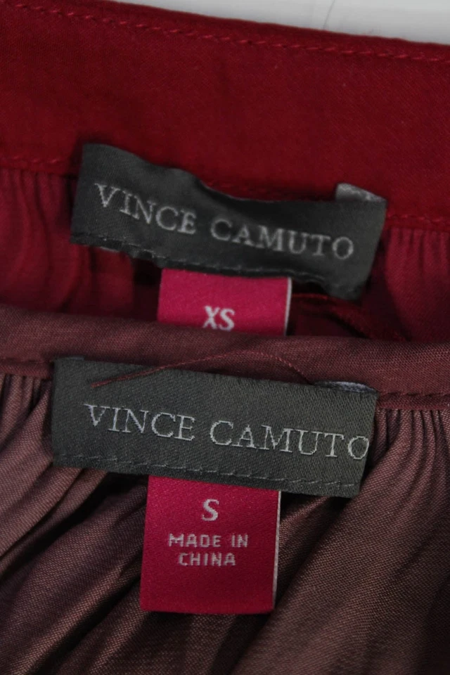 Vince Camuto Womens Red Studded V-Neck Long Sleeve Blouse Top Size XS S lot 2 - Image 3 of 3