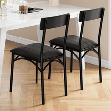 Upholstered Leather Dining Chairs, Set of 2