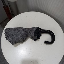 Item e5336 Gianni Versace Black Umbrella with Versace Writings in White, L