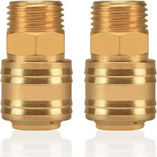 2-Pack 1/2 Inch Brass Compressed Air Coupling / Connection Quick Coupling Socket