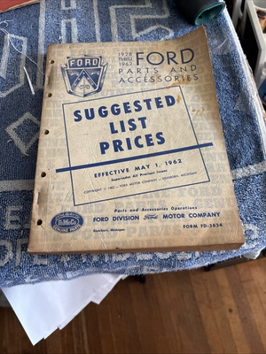 #ad 1928 1962 Ford Parts amp; Accessories Suggested List Price Guide $12.25