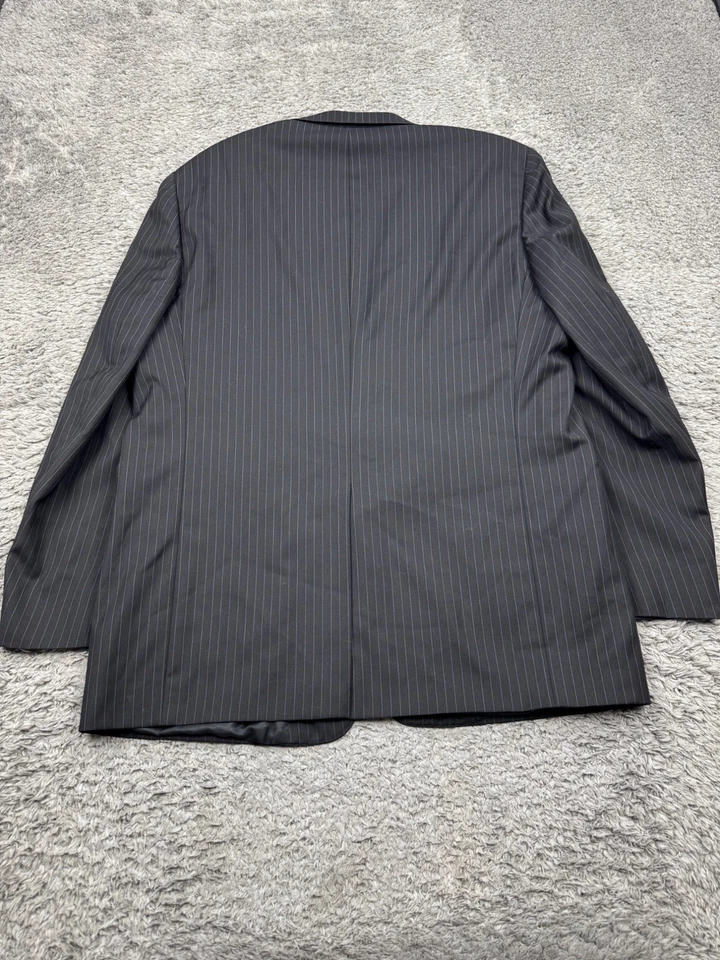 Daniel Cremieux Loro Piana Blazer Men 46L Black Striped Wool Suit Jacket Italy - Image 2 of 4