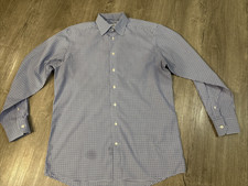 ETON Custom Made Blue Check Dress Shirt 100 Cotton size 14.5